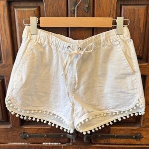 J. Crew Cream Pom-Pom Athletic Shorts
